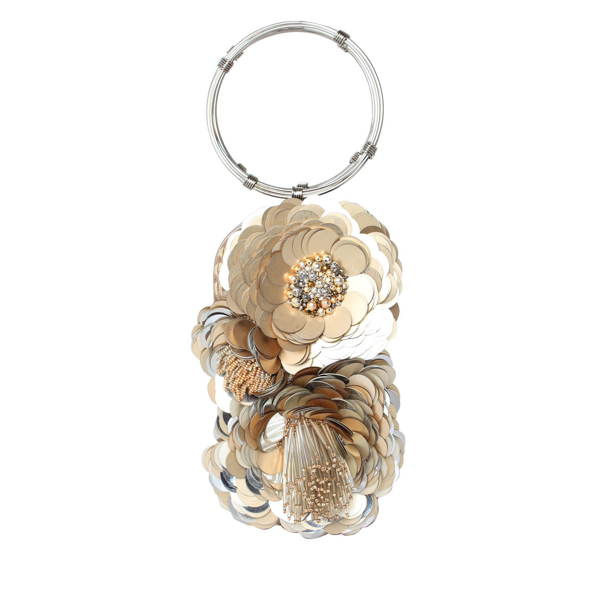 flora champagne menottes evening bracelet bags