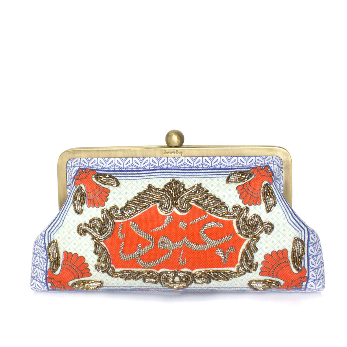 customised hashishet albi classic clutch bag with shoulder chain