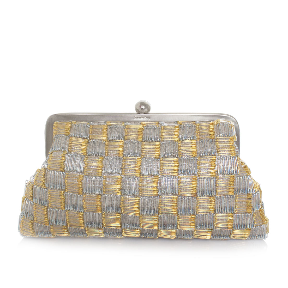 pins gold silver classic clutch bag with shoulder chain