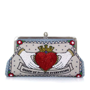 queen classic clutch bag with shoulder chain