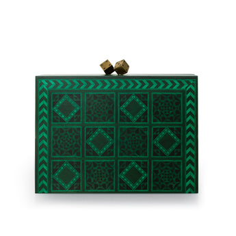 BACKGAMMON GREEN CLUTCH