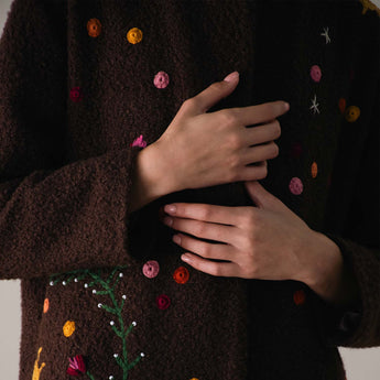 BLOOM ON BOUCLE BROWN COAT