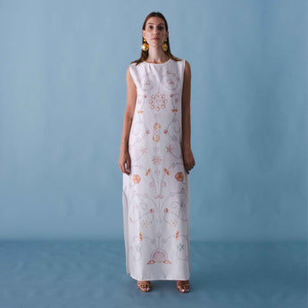 SHELL MOSAIC ORANGE VANDA DRESS