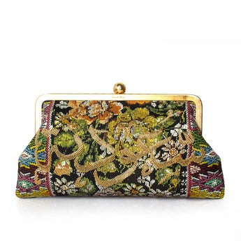 BRONZE SAOUDIYAH ON BROWN FLORAL CLASSIC BAG