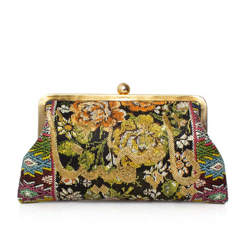 CUSTOMIZED GOLD ON MEXICAN FLORAL GOLD CLASSIC BAG