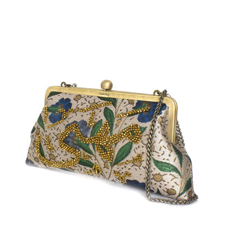 customised lys classic clutch bag with shoulder chain