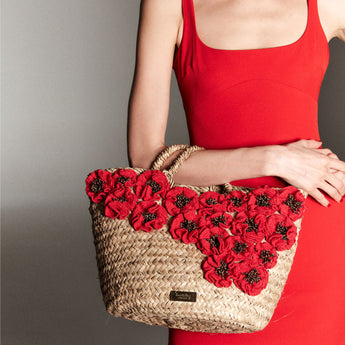 COQUELICOT RAFFIA TOTE