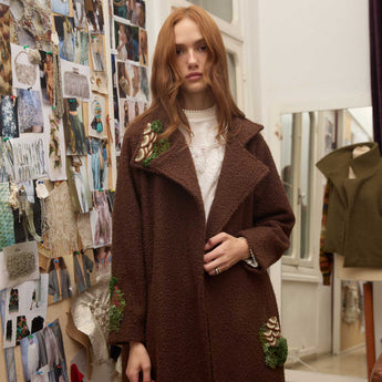 FOREST ON BROWN BOUCLE COAT