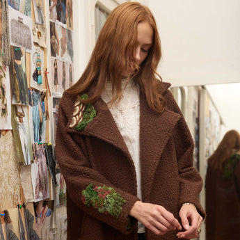 FOREST ON BROWN BOUCLE COAT