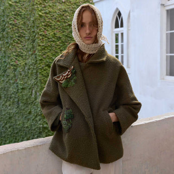 FOREST ON KHAKI BOUCLE BEA JACKET