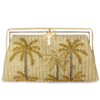 GOLDEN OASIS GOLD STRAW GRACE CLUTCH
