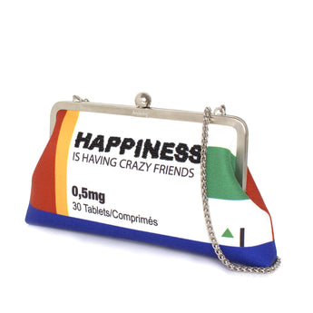 happiness classic clutch bag with shoulder chain