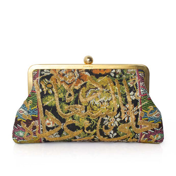 HAPPINESS GOLD ON MEXICAN FLORAL CLASSIC BAG