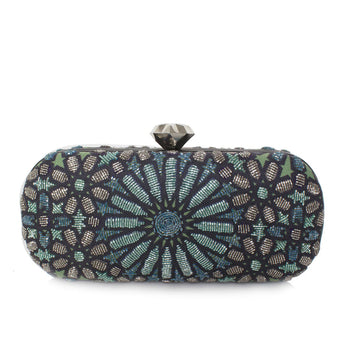MOROCCAN AQUA BIG BOX CLUTCH