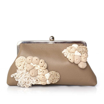 MOSS ON BEIGE LEATHER CLASSIC BAG