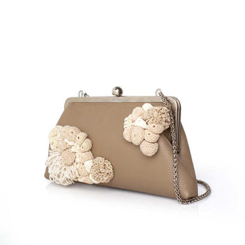 MOSS ON BEIGE LEATHER CLASSIC BAG