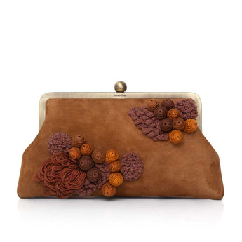 MOSS ON BROWN LEATHER CLASSIC BAG