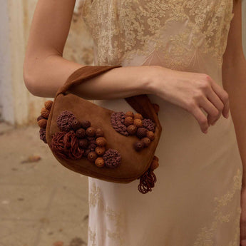MOSS ON BROWN LEATHER LE PETIT