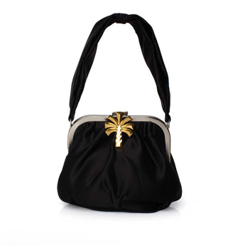 PALM ON BLACK SATIN BELLA