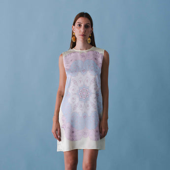 SHELL MOSAIC PASTEL SHORT VANDA DRESS
