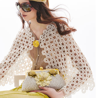 GOLDEN MAGNOLIA ON HONEYCOMB CLASSIC BAG