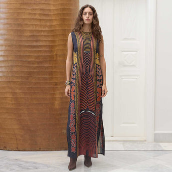 TRIBAL COTTON GOLD VANDA DRESS