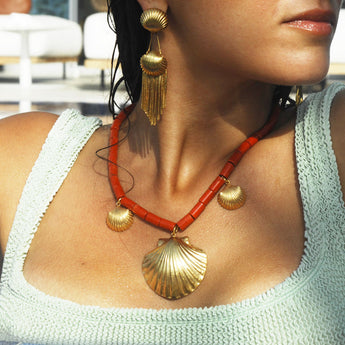 ATHENA CORAL GOLD NECKLACE