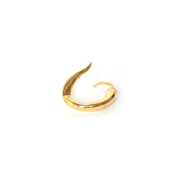 A single gold-colored bracelet on a white background.