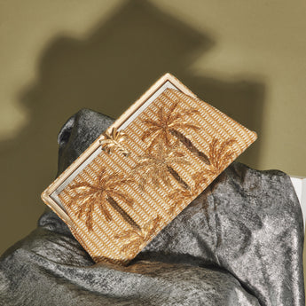 GOLDEN OASIS GOLD STRAW GRACE CLUTCH