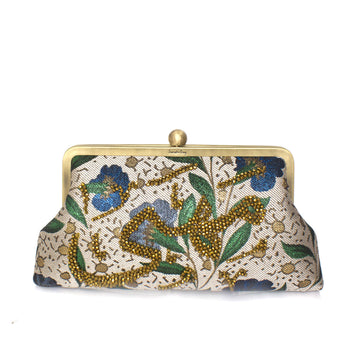 customised lys classic clutch bag with shoulder chain