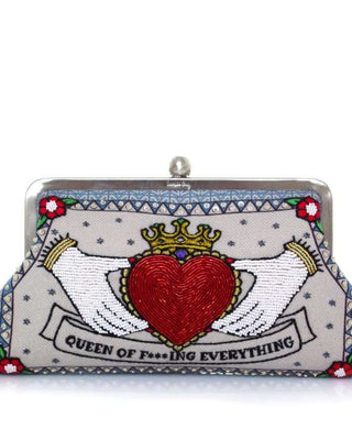 queen classic clutch bag with shoulder chain
