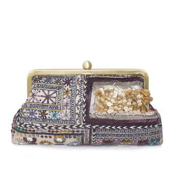 bedouin classic clutch bag with shoulder chain