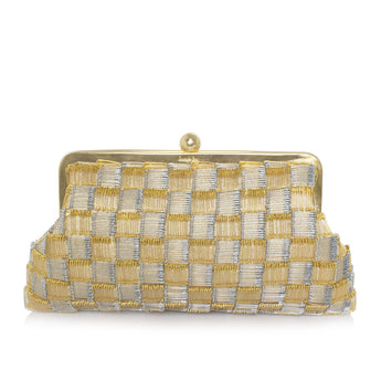 pins classic clutch bag with shoulder chain