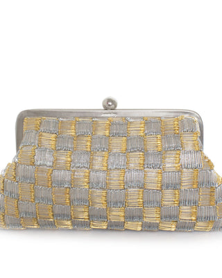 pins gold silver classic clutch bag with shoulder chain