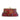 red calligraphy on floral classic clutch bag with shoulder chain