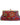 red calligraphy on floral classic clutch bag with shoulder chain